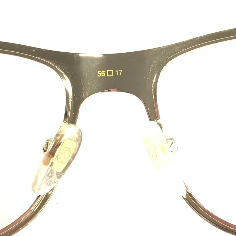 Gucci Eyeglasses Frames GG0317OZ 001 Black Gold Rectangle Full Rim 56-17-145